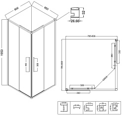 Niagara Душевой уголок Nova 80x80 NG-6622-34 – фотография-13